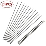  GDpride - 24 Pinchos para Asar malvaviscos, Reutilizables, de Acero Inoxidable, para Barbacoa, BBQ-Skewers Flat with Portable Tube