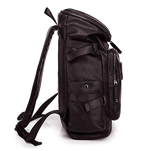 MAGIC UNION PU Leder Vintage Rucksack Daypacks Wanderrucksack Backpack Daypacks Damen Herren Studenten Schultertasche Für Camping Reise Schulranzen und Laptop,IPhone,IPad in 2 Farbe - 3
