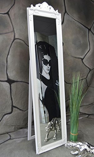 Livitat® Standspiegel Wandspiegel 160 x 40 cm Ankleidespiegel Garderobenspiegel antik barock rokoko Landhaus (Weiß) - 2