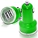 Produktbild (Green) LG G Flex2 Im Auto Dual Port 2.1 Amp Kugel USB-Ladegerät-Adapter ONX3®