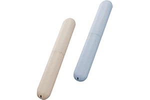 HUATEEN Étui à Brosse à Dents,2 PCS Etuis de Voyage et Housse pour Brosse à Dents Boite Brosse a Dent pour Maison Voyages Camping et Produits d'hygiène Bleu et Beige