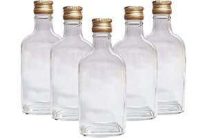 DIAH DO IT AT HOME 20 bottiglie di vetro da 200 ml (0,2 l), con tappo a vite in metallo (tappo avvitabile), per birra casalinga, gin, olio, aceto, vino, vodka, (20 bottiglie da 200 ml + tappi a vite