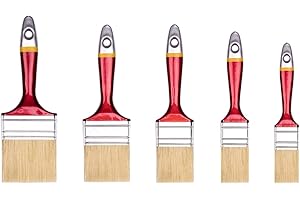 HARDY WORKING TOOLS brochas Pintura Set de 5 Piezas, 1 Piezas - 25, 35, 50, 60, 75 mm de Ancho, brochas Pintura Madera, Cepillo de Pintura Serie *33*, 5PCS, Pinceles Pintura Set A0283-050100