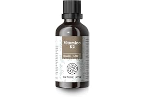 NATURE LOVE® Vitamina K2 MK7-200µg - 1700 gocce (50ml) - Max contenuto all-trans 99,7+% - Alta qualità: K2VITAL® di Kappa - sciolta in olio MCT da cocco - Alto dosaggio, vegana e prodotta in Germania