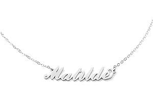 MAPIMANIA - Collana con nome personalizzata in acciaio inossidabile, idea regalo donna compleanno, laurea, catenina argento ragazza