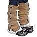 Koly Kids Girls Crochet Knitted Lace Boot Cuffs Toppers Leg Warmer Socks (Khaki)