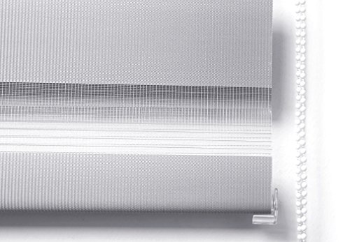 SHINY HOME® Doppelrollo DUO-Rollo Fensterrollo Verdunkelungsrollos Klemmfix für Fenster Ohne Bohren mit Klemmträger Lichtblick und Sonnenschutz 80x150cm (Grau) - 6