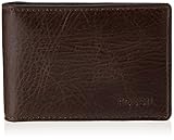 Kein Henkel, kein Tragegurt Fossil Herren Derrick Geldbörse, Braun (Dark Brown), 7x1.3x10.199999999999999 cm