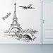 Produktbild Huaduo Romantische Tower Paris Flugzeuge Dekorative Wandaufkleber Wohnzimmer Schlafzimmer Dekorationen PVC Wandbild Decor Wall Art DIY Poster