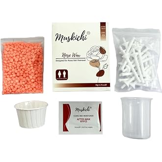 MUSKICHI Nose Hair Remover Waxing Kit for Men and Women...