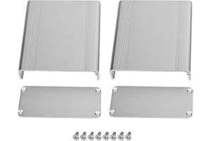 LANTRO JS Caja aluminio electronica, 38x88x100mm Caja de proyecto de enfriamiento de aluminio para bricolaje, Caja de protección para productos electrónicos Disipación de calor,Plata