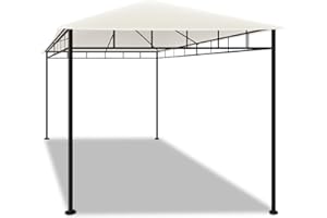 FRANKYSTAR Cenador 3 x 2 m para exteriores de hierro forjado elegante carpa de jardín color crudo