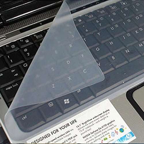 niceeshop(TM) Durchsitig Weiß Allgemein Silikon Tastatur Schutz Haut Abdeckung für 14 Zoll Laptop Notebook