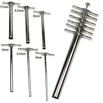 WKM Cork Borer Set of 6 (Brass) nickel plated.