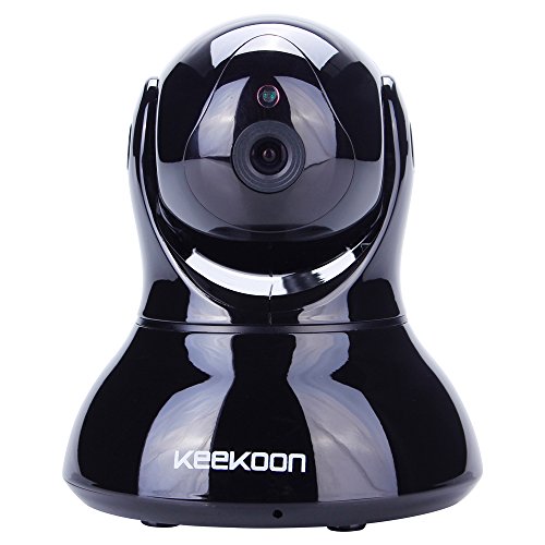 Keekoon H.264 HD P2P Wireless IP Camera Wifi Baby Monitor IR Network Cam Pan/Tilt Support 30 ft Night Vision, Two Way Audio, Motion detection, IOS/Android (KK002 Black)