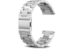 SUNDAREE Pasek kompatybilny z Garmin Venu 2 / Garmin Venu 3 / Vívoactive 4 / Forerunner 255 Music 265, 22 mm, czarny, metalowy pasek, metalowy pasek ze stali nierdzewnej, zamiennik paska do zegarka