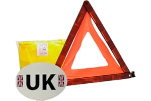 Family Motoring & Leisure Warning Triangle, Hi-Vis Vest + UK Sticker
