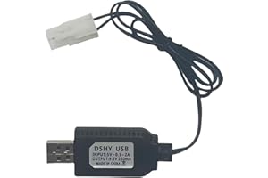 BAIWEIDUN Cavo caricabatterie NiMH/NiCd da 9,6 V con spina Tamiya standard compatibile RC auto RC serbatoio RC aereo RC barca RC e altri giocattoli di telecomando per universale 9.6 V Lipo batteria USB Charger