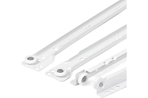 LouMaxx coulisse tiroir 350 mm – Lot de 2 rail tiroir coulissant en acier blanc avec vis de montage, glissiere pour tiroir à sortie partielle, charge 20 kg – montage facile et fluide