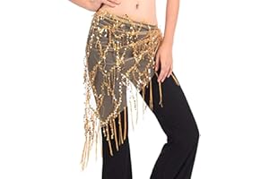 AILAN Belly Dance Hand Foulard Décorations Accessoires Bellydance Taille de la chaîne de Danse Costume Beauty Wayband Performance, Jaune