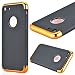 Produktbild GrandEver iPhone 7 Weiche Silikon Hülle Durchsichtige Rückschale TPU Bumper Transparent Schutzhülle Klar Handytasche mit Muster Anti-Kratzer Stoßdämpfung Ultra Slim Rückseite Silicon Backcover Soft Case Protective Cover Ultradünnen Premium Handyhülle - Gold und Schwarz