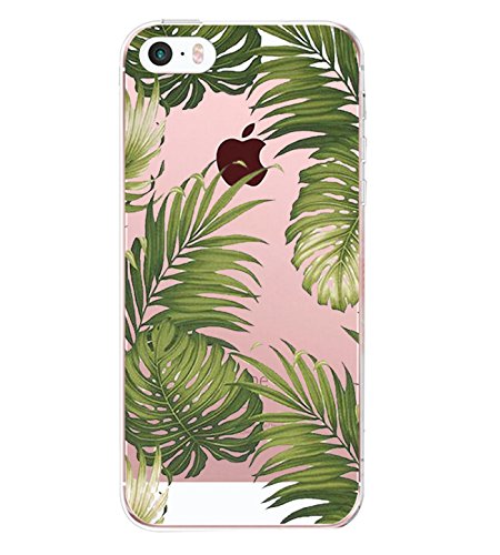 iPhone 5S Coque Pacyer® iPhone SE case Housse Étui Cuir Cover Couverture Fonction Support avec Fermeture Aimantée de Feuille Motif iPhone 5 Coque Bumper Panda (Feuille)