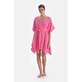 Dagi Kısa Kol Kimono Plaj Giyimi 23SW86036ST Pembe Kadın