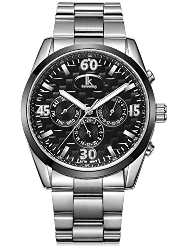 Alienwork IK mechanische Automatik Armbanduhr Multi-funktion Automatikuhr Uhr schwarz silber Metall 98541G-01 Alienwork IK mechanische Automatik Armbanduhr Multi-funktion Automatikuhr Uhr schwarz silber Metall 98541G-01