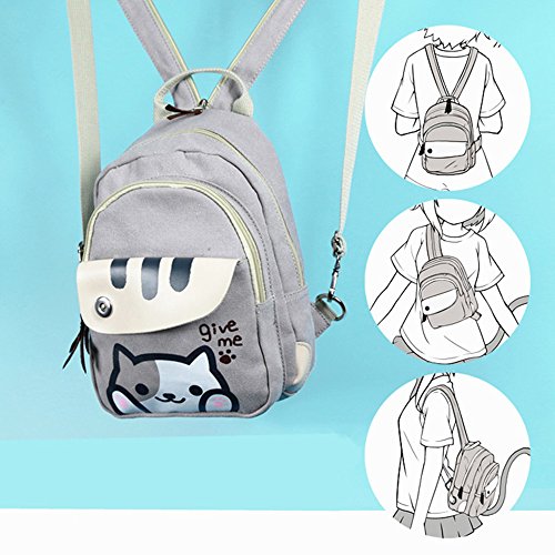 Preisvergleich Produktbild Liebenswürdig, Neko Katze Give me Fünf Schule Tasche Rucksack Schultertasche Canvas
