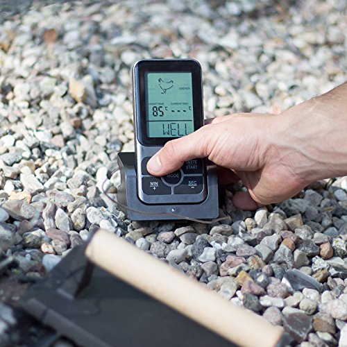 Rustler Digitales Braten- & Grill-Thermometer mit großem LCD-Display und tragbarem Funkempfänger mit Magnetrückwand, für Grill/BBQ, Ofen oder Kochmulde - 6