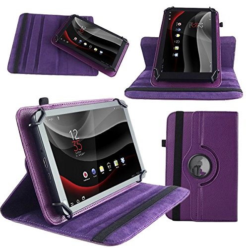Schutz Tasche Vodafone Smart Tab 4 / 4G Hülle Tablet Schutzhülle Kunstleder Cover Case Schutztasche Standfunktion 360° Drehbar Etui Zubehör Lila