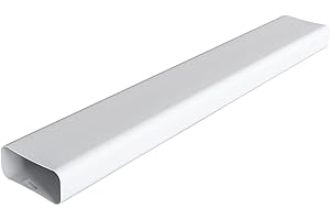 La Ventilazione CT1157B CT1157B-Y Tubo per Aerazione Canalizzata Rettangolare in PVC, 150x70 mm, Bianco
