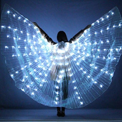 Belly Dance LED 360° Glowing Wings Women's Dancing Performance Luminous Wings More Color , white , one size