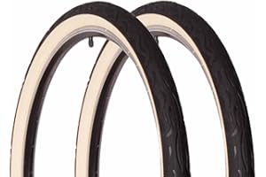 FK CYCLING Par de Cubiertas WD, Crema con Negro. 26" x2.125 Cruiser Tire