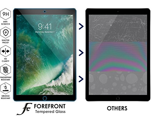 Forefront Cases® [HD KLARHEIT] Gehärtetes Glas Bildschirm Schutz Protektor Folie für Apple iPad Pro 10.5 A1701 [ULTRA DÜNN nur 0.3mm] (Packung mit 5) - 2