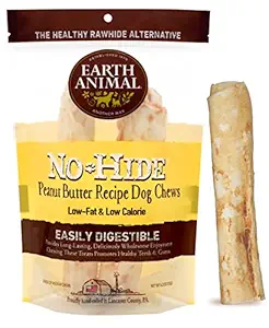 Earth Animal No-Hide Peanut Butter Medium Natural Rawhide Alternative Dog Chew, 2 Chews