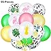 Produktbild meekoo 90 Stücke Hawaiian Thema Luftballons Tropisch Party Latex Luftballons Sommer Dekorative Luftballons Flamingo Ananas Konfetti Ballon Dekorationen für Parteien