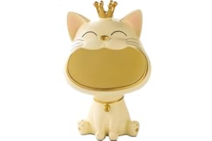 BLOOOK Statua Gatto,Vassoio Portachiavi,Svuotatasche,Gatto Fortunato,Regali Tema Gatto per Amanti dei Gatti Gadget,Porta Caramelle da Tavolo,Organizer Gioielli,Centrotavola Moderno Design