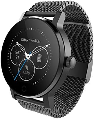 SMAWATCH SMA-09 Smart Fitness Tracker Watch,Wristwatch 1.22" IPS Full View Touch Screen Bluetooth Heart Rate Monitor Smartwatch for iPhone 5 5s 6 6s 6plus 7 7s 7plus 8 and Android Phone for Women Men (Black&amp;Metal Band)