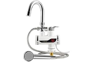 Antdau71 - Riscaldatore Istantaneo Acqua Calda Rubinetto Elettrico per Doccia Cucina Bagno con Display Della Temperatura e Senza Serbatoio Con Attacco A Lavandino CW841