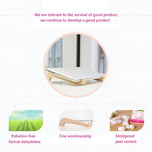 gutreise Universal Desktop Computer-Monitor Wärmeabfuhr erhöhen Halterung PC Notebook Laptop Display Ständer Halter Holz - 8