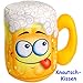 Produktbild alles-meine GmbH XL Kissen / Knautschkissen / Plüschtier - mit Mikroperlen -  Bierkrug / Bierglas - Bier  - 24 cm - Knautschkissen / Knautschball - Spandex - Softkissen / St..
