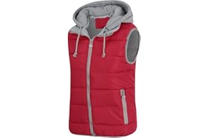 YYNUDA Women's Winter Quilted Gilet Sleeveless Vest Winter Warm Jacket With Hood Outdoor Waistcoats