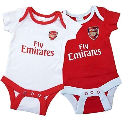 ARSENAL FC BABY 2 PACK BODY SUIT BABY VESTS 2015-16 ALL SIZES (3-6 MONTHS)