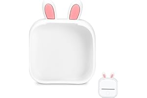 Memoking T02 Custodia protettiva a forma di orecchio di coniglio Custodia morbida per stampante in silicone, compatibile con T02 Mini stampante portatile senza fili Bluetooth, bianco