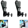 (2 Pack,Black) Two Sets of Rigid Rain Gutter Mount for Security Camera - Easy Install No Drill Needed, 1/4-20" Thread Joint Holder -Ideal for Ring Stick Up Blink Outdoor Indoor EUfy-Cam Cameras