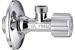 Schläfer 3437208 - Robinet d'angle universel 1/2, Robinet d'angle sous évier pour lavabo, bidet, robinet sous évier, robinet pour réservoir de toilette 1/2x3/8, robinet d'arrêt. Chrome