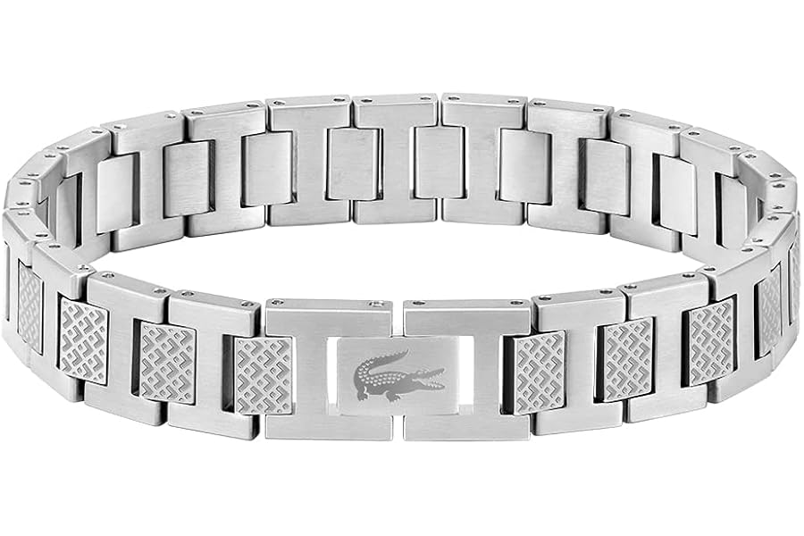Lacoste Men's METROPOLE Collection Link Bracelet Embellished with petit piqué pattern