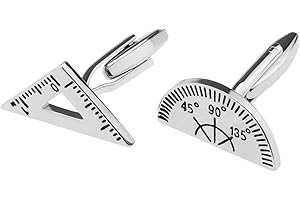 SG Store 1 paire Boutons de Manchette Rapporteur Triangle Maths Rapporteur Règle Partie Boutons de Manchette Merci Cadeau Architecte Cadeau Maths Cadeaux Nouveauté Design, Argent