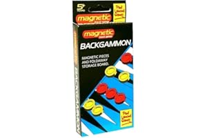 UNIVERSITY GAMES Paul Lamond Games Pocket Magnetic Backgammon Set (840), Red,white
